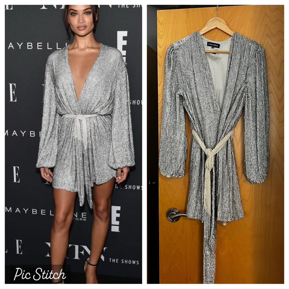 Gabrielle Sequin Robe Silver